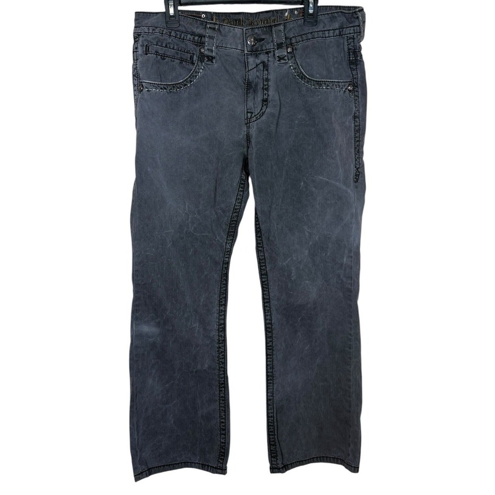Rock Revival Men's Straight Jeans Size 34 In Graphite